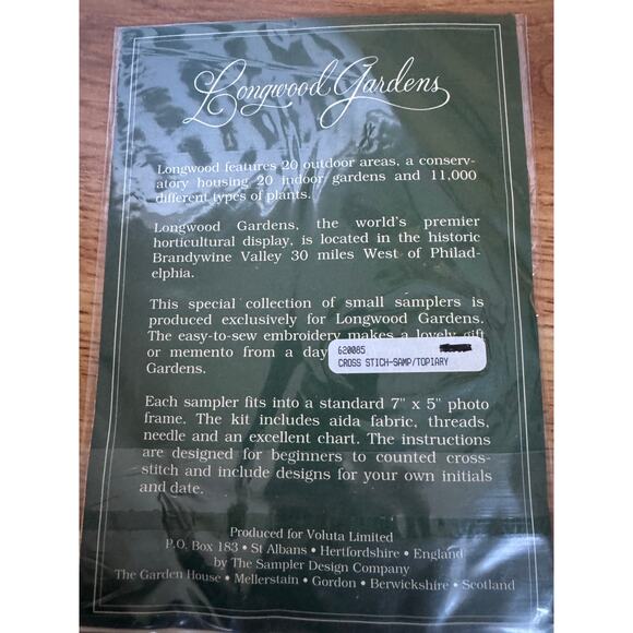 Longwood Gardens Topiary Cross Stitch Kit NIP 7x5 - Picture 4 of 4